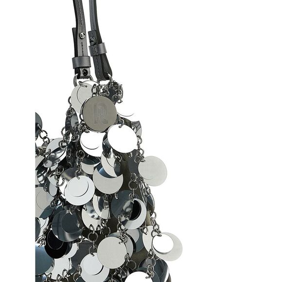 Paco Rabanne Women's Silver Sparkle Discs Large Shoulder Bag - Picture 3 of 4